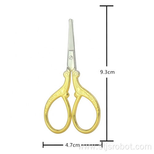 Wholesale beauty tools portable gold plated stainless steel curve profesional eyebrow scissors